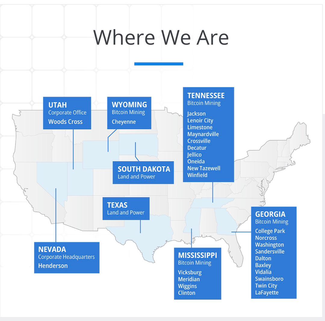 CleanSpark Footprint Map